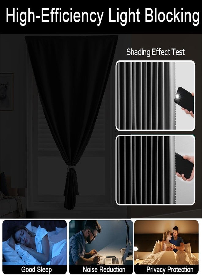 GONNRLY Self Adhesive Curtains - No Drilling, No Rod, Easy to Install Blackout Curtains for Window Blinds,Bedroom(Black 35 * 59in-1P) - Image 3